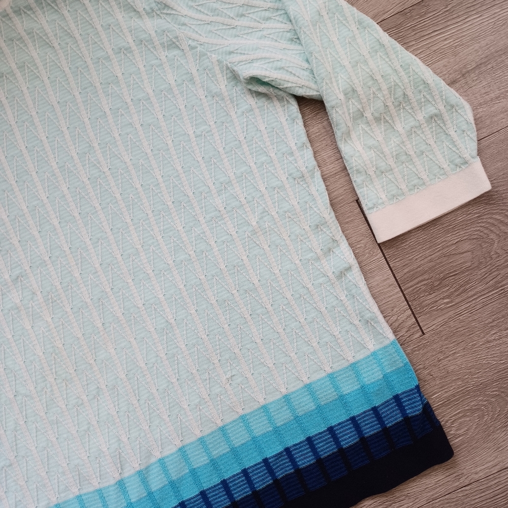 Talbots Gradient Blue White Chevron Pattern 3/4 L… - image 5